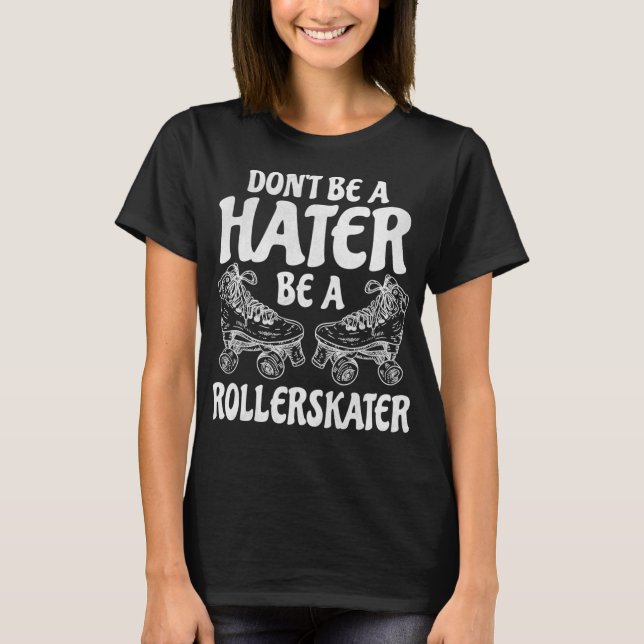 Distressed Funny Roller Skate Roller Skating Lover T-Shirt (Front)