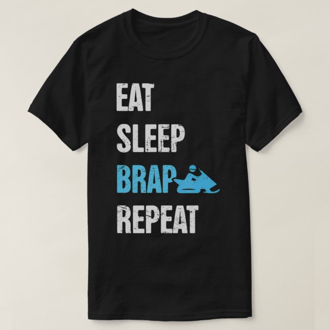 Distressed Funny Snowmobile  T-Shirt (Design Front)