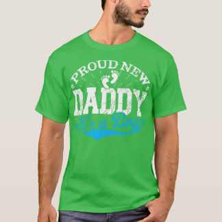 Distressed Gender Reveal Proud New Daddy It's A Bo T-Shirt