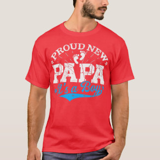Distressed Gender Reveal Proud New Papa It's A Boy T-Shirt