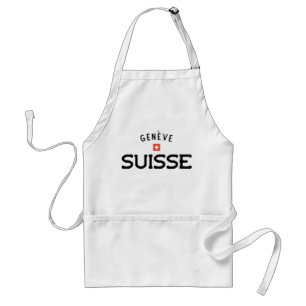 Distressed Geneve Suisse (Geneva Switzerland) Adult Apron