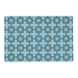 Distressed Geometric Floral Medallion Pattern Placemat