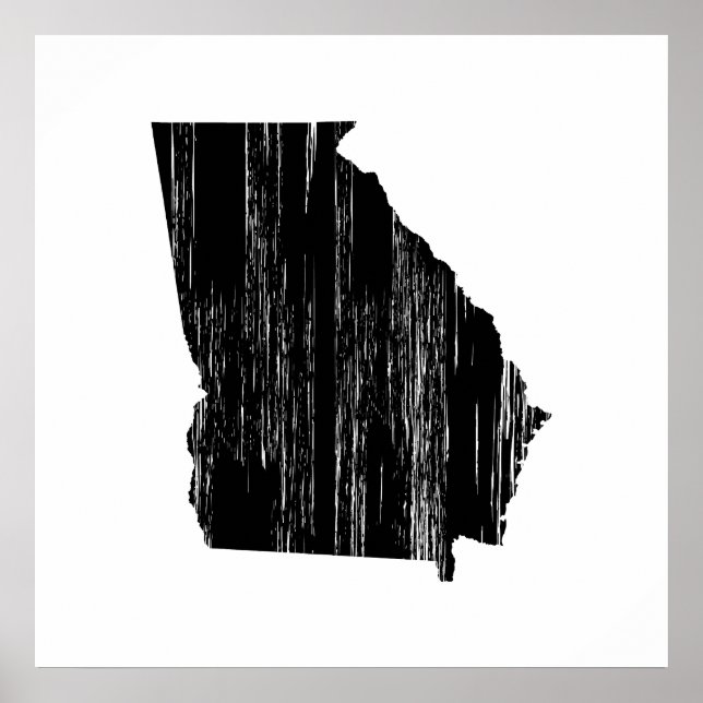 Distressed Georgia State Outline Poster (Front)