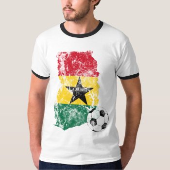 Distressed Ghana Soccer T-shirt by LifeEmbellished at Zazzle
