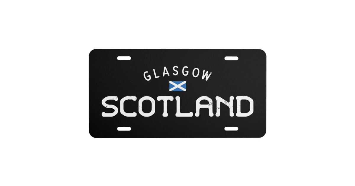 Distressed Glasgow Scotland License Plate