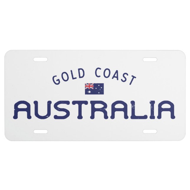 Distressed Gold Coast Australia License Plate (Front)