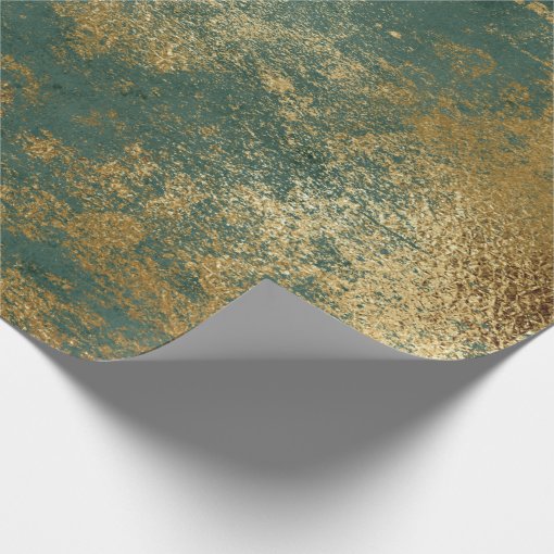 Distressed Gold Emerald Deep Green Wrap Wrapping Paper Zazzle