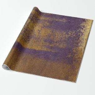 Distressed Gold Plum Purple Wrap Wrapping Paper