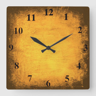 Distressed Gold Wall Clock