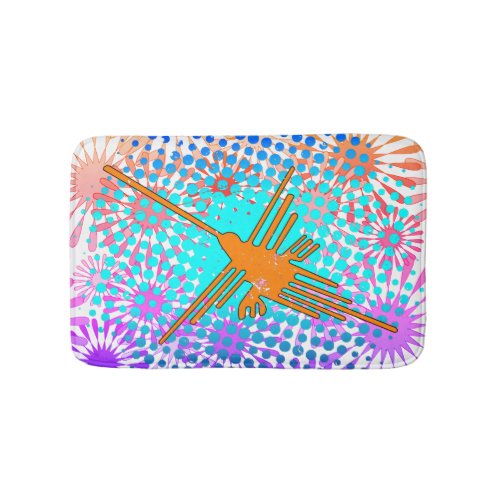 Distressed Golden Nazca Lines Hummingbird Bath Mat