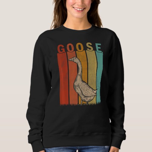 Distressed Goose  Men Women Kid Cute Goose Retro Sweatshirt
