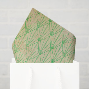 Distressed Green Art Deco Tissue Paper