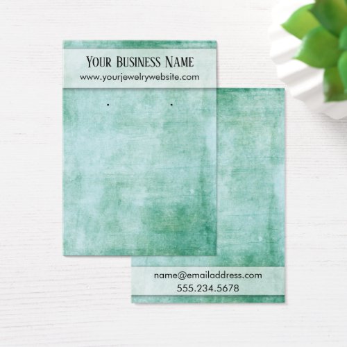 Distressed Green Earring Holder Display Card
