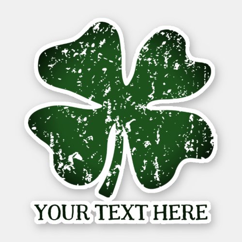 Distressed green lucky clover vinyl stickers