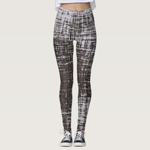 Distressed Grey Lines On Pale Grey Background Abst Leggings