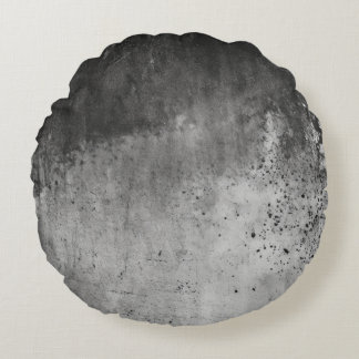 Distressed Grey Texture Round Pillow
