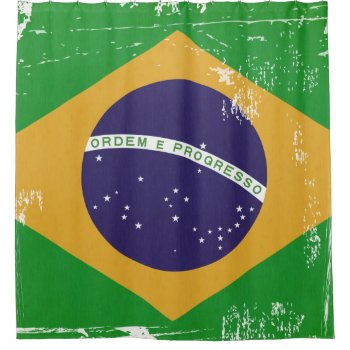 Distressed Grunge Brazil Flag Bandeira Do Brasil Shower Curtain by ShowerCurtain101 at Zazzle