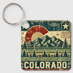 Distressed Grunge Colorado Keychain