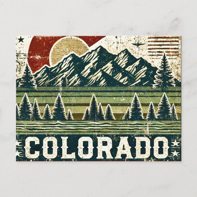 Distressed Grunge Colorado  Postcard (Front)