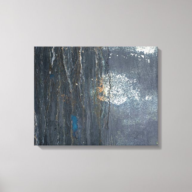 Distressed Grunge Gray and Blue Abstract Case-Mate Canvas Print (Front)