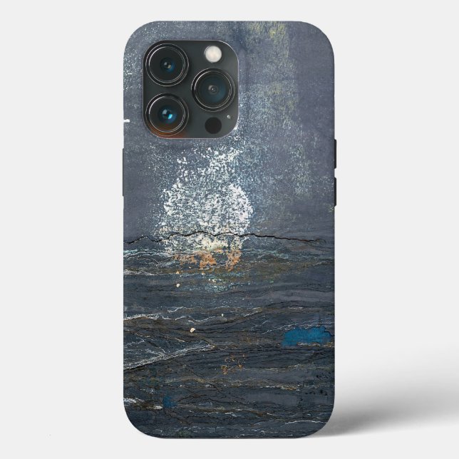 Distressed Grunge Gray and Blue Abstract Case-Mate iPhone Case (Back)