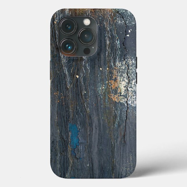 Distressed Grunge Gray and Blue Abstract Case-Mate iPhone Case (Back)