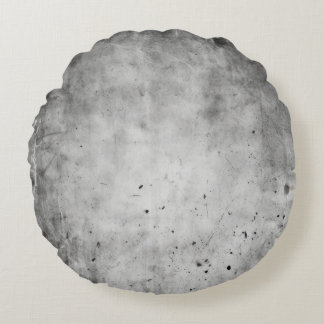 Distressed Grunge Grey Texture Round Pillow