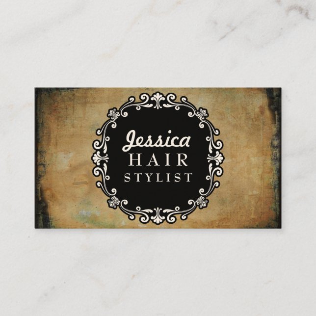 Distressed Grunge Hair Stylist Appointment Cards (Front)
