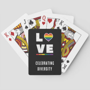 Distressed Grunge Love LGBTQ Gay Pride Flag Poker Cards