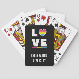 Distressed Grunge Love LGBTQ Pansexual Pride Flag Poker Cards