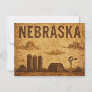 Distressed Grunge Nebraska Postcard