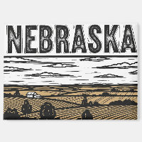Distressed Grunge Nebraska Postcard