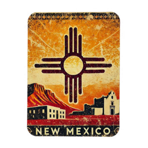 Distressed Grunge New Mexico Magnet