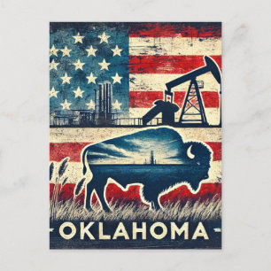 Distressed Grunge Oklahoma Postcard