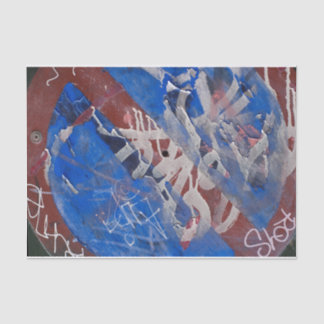 Distressed Grunge Red Blue Paint Urban DIY Decor Tissue Paper