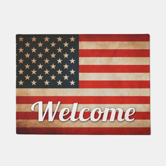 Distressed Grunge Usa American Flag Doormat