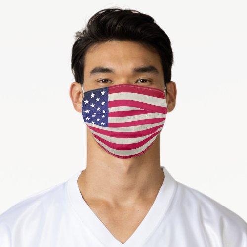 Distressed Grunge USA Flag Adult Cloth Face Mask
