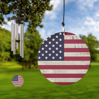 Distressed Grunge USA Flag Premium Wind Chime