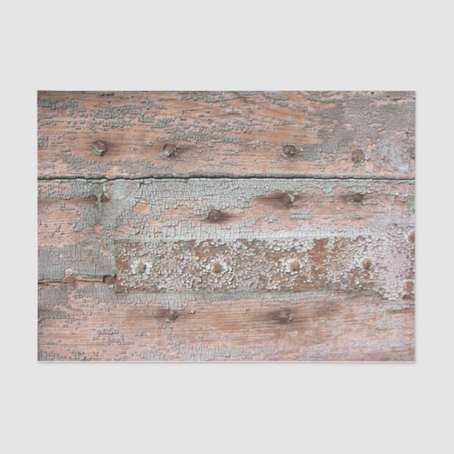 Distressed Grunge Weathered Painted Wood DIY Decor Tissue Paper (Front)