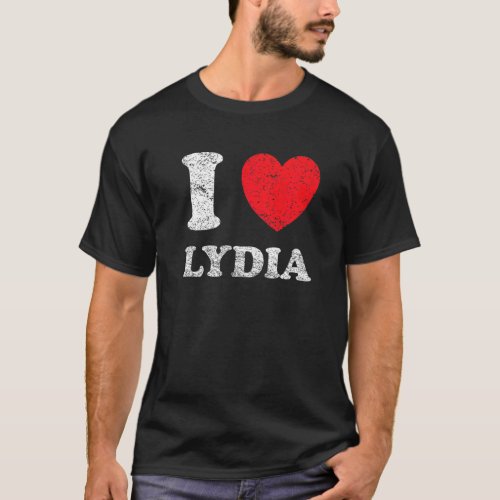 Distressed Grunge Worn Out Style I Love Lydia T_Shirt