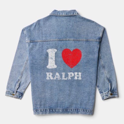 Distressed Grunge Worn Out Style I Love Ralph  Denim Jacket