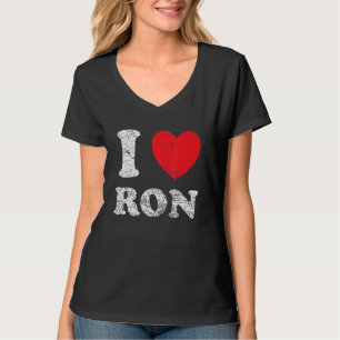 Distressed Grunge Worn Out Style I Love Ron T-Shirt
