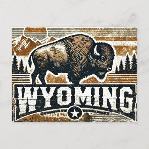 Distressed Grunge Wyoming Postcard