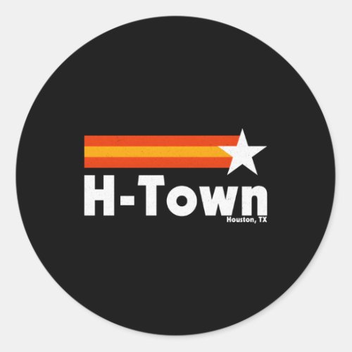 Distressed H_Town Houston Texas Strong Houston Classic Round Sticker