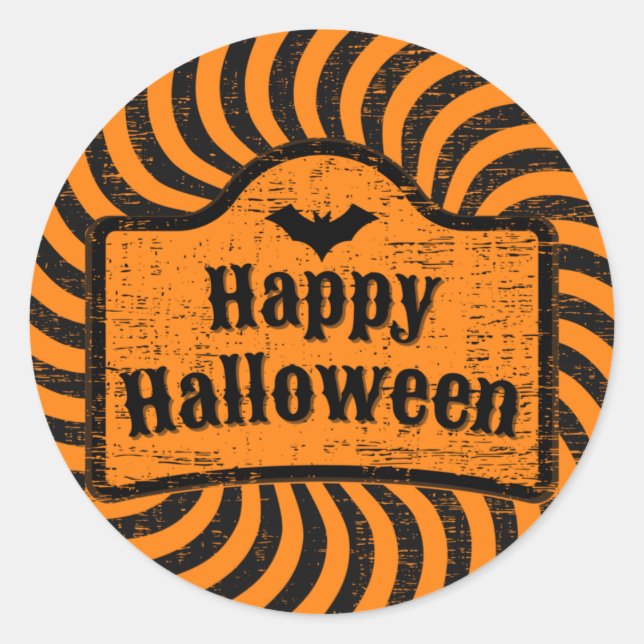 Distressed Halloween Classic Round Sticker (Front)