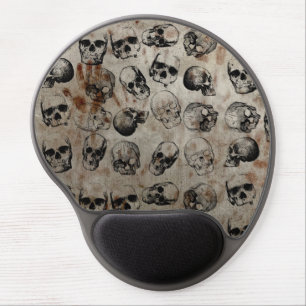 Distressed Halloween Vintage Skulls Gel Mouse Pad