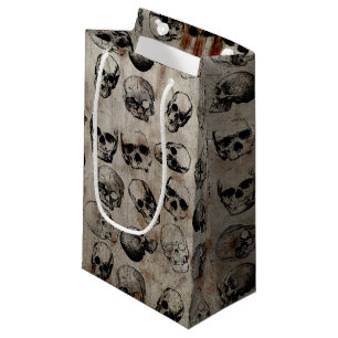 Distressed Halloween Vintage Skulls  Small Gift Bag