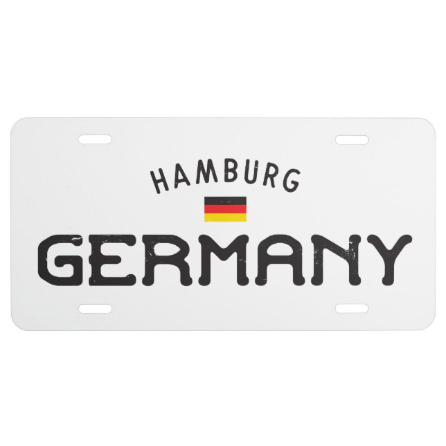 Distressed Hamburg Germany License Plate (Front)