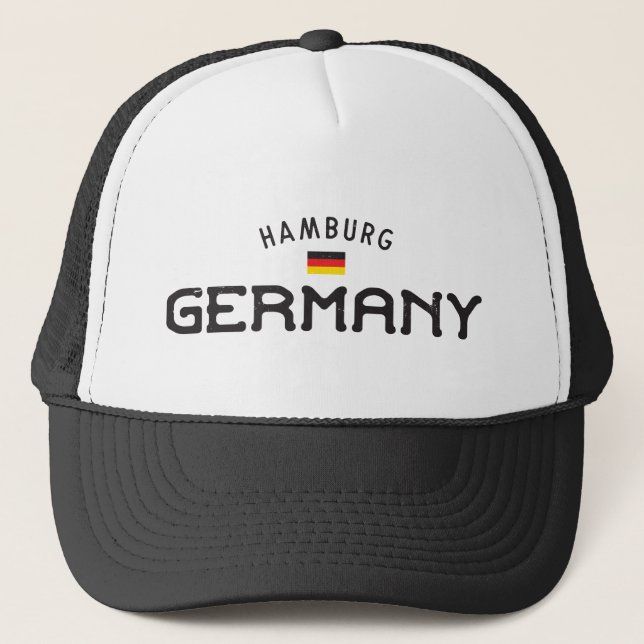 Distressed Hamburg Germany Trucker Hat (Front)