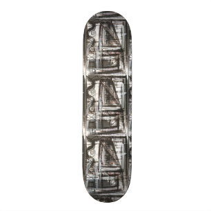 Distressed-Hand Painted Abstract Brushstrokes Skateboard